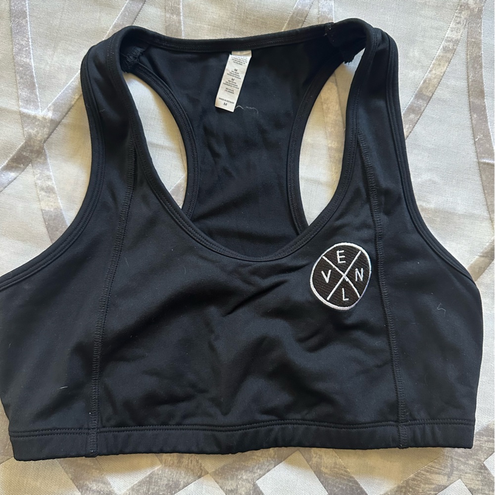 Medium Black sports bra.